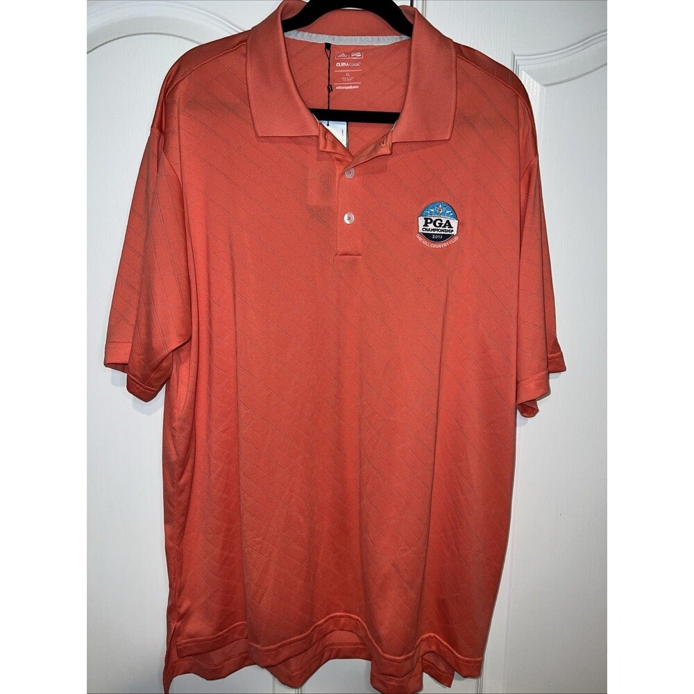 Adidas Polo Golf Shirt Clima Cool Mens XL PGA Championship Oak Hill Orange NWT